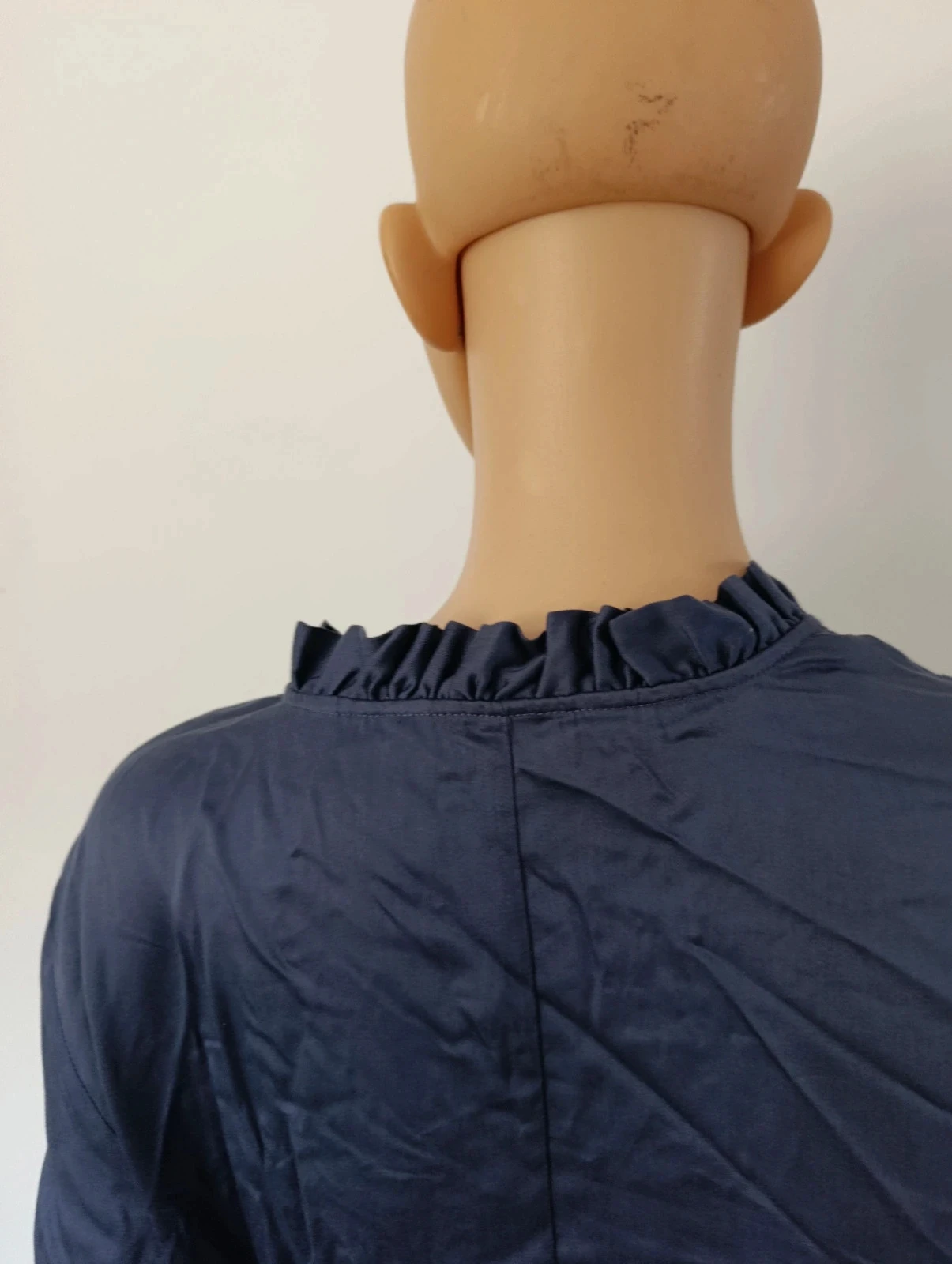 Vestido feminino azul marinho 100% Lyocell - Tamanho 36 - Mangas compridas - Cinto – photo 11